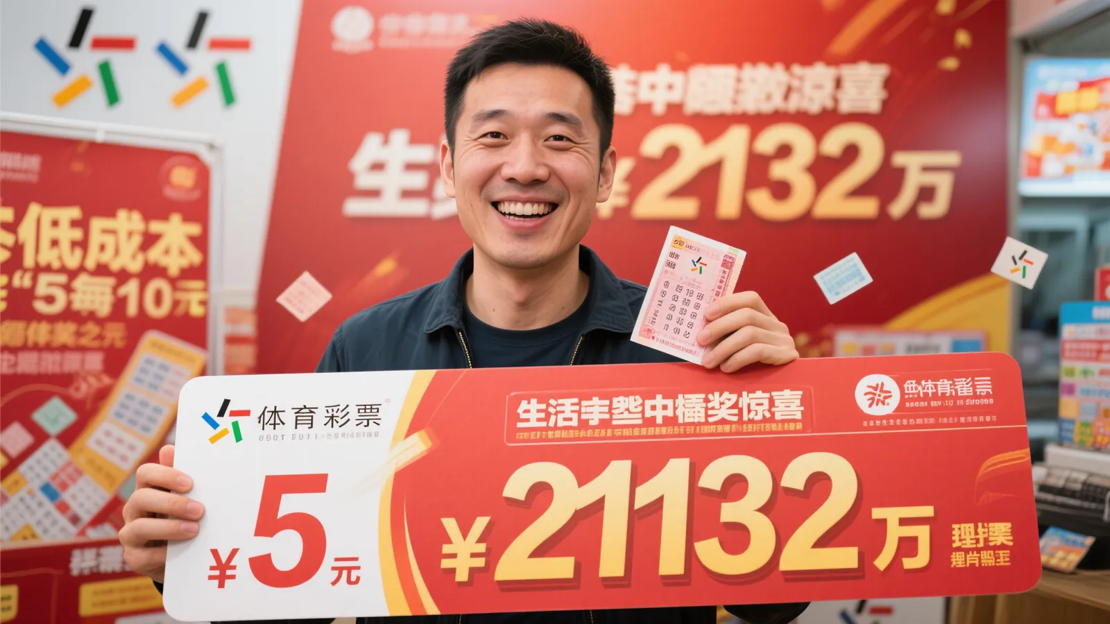 男子仅花5元喜中体彩2132万 投注习惯从不超过10元