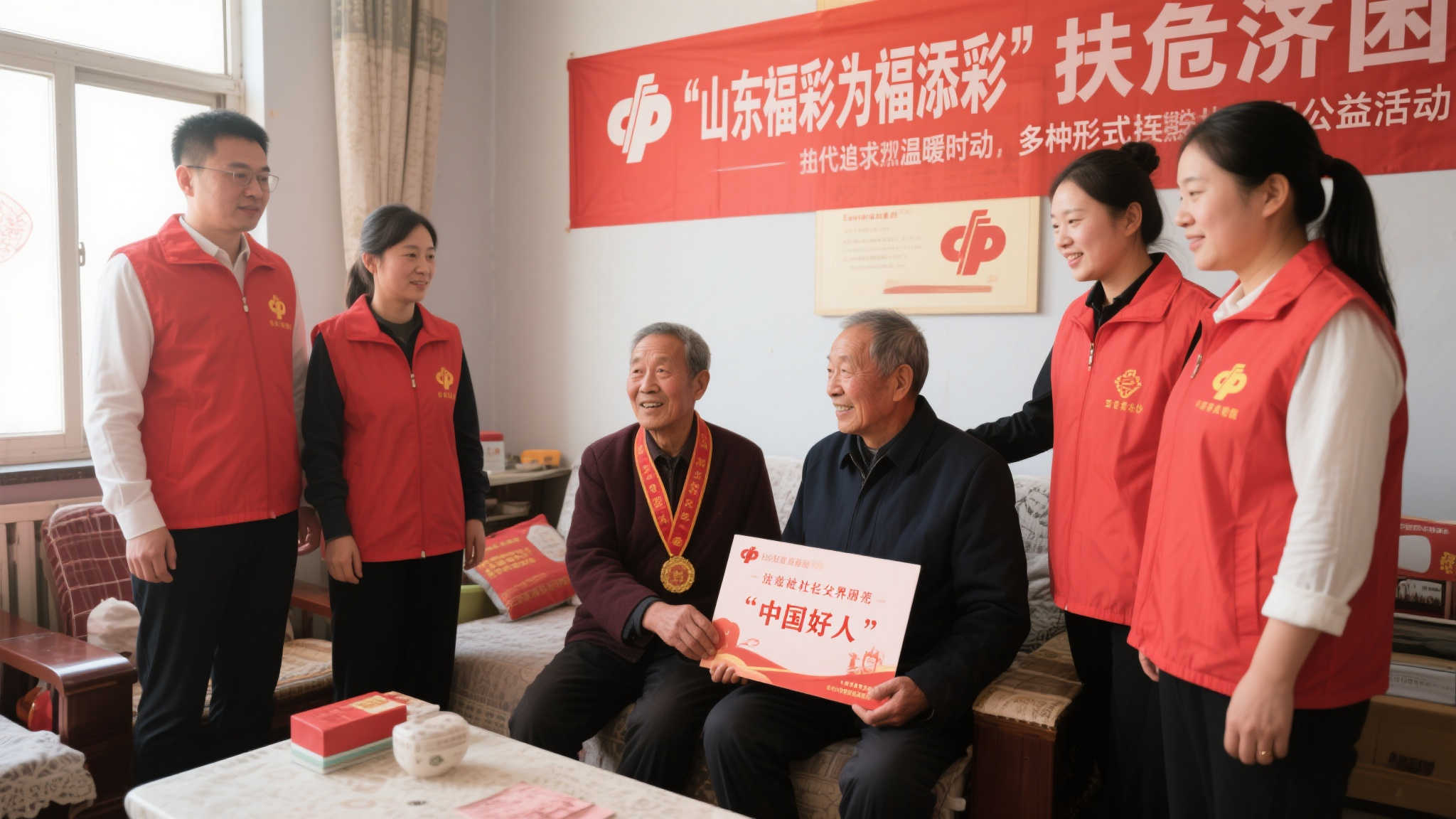 山东福彩传递公益力量 关爱中国好人傅尊业
